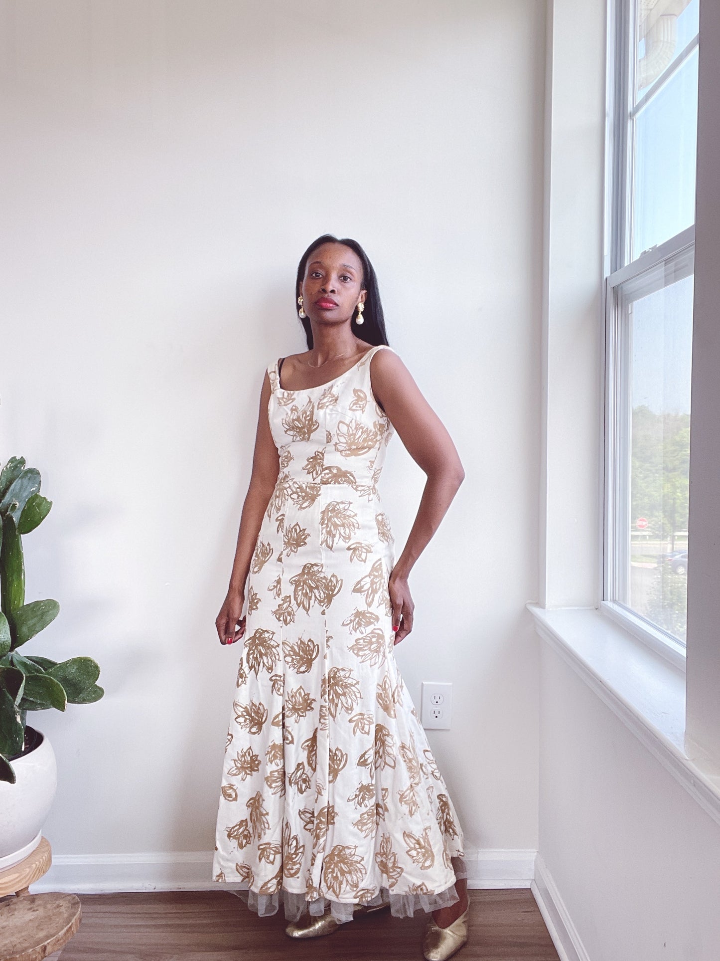 Floral Evening Minimal Fit Flare Gown