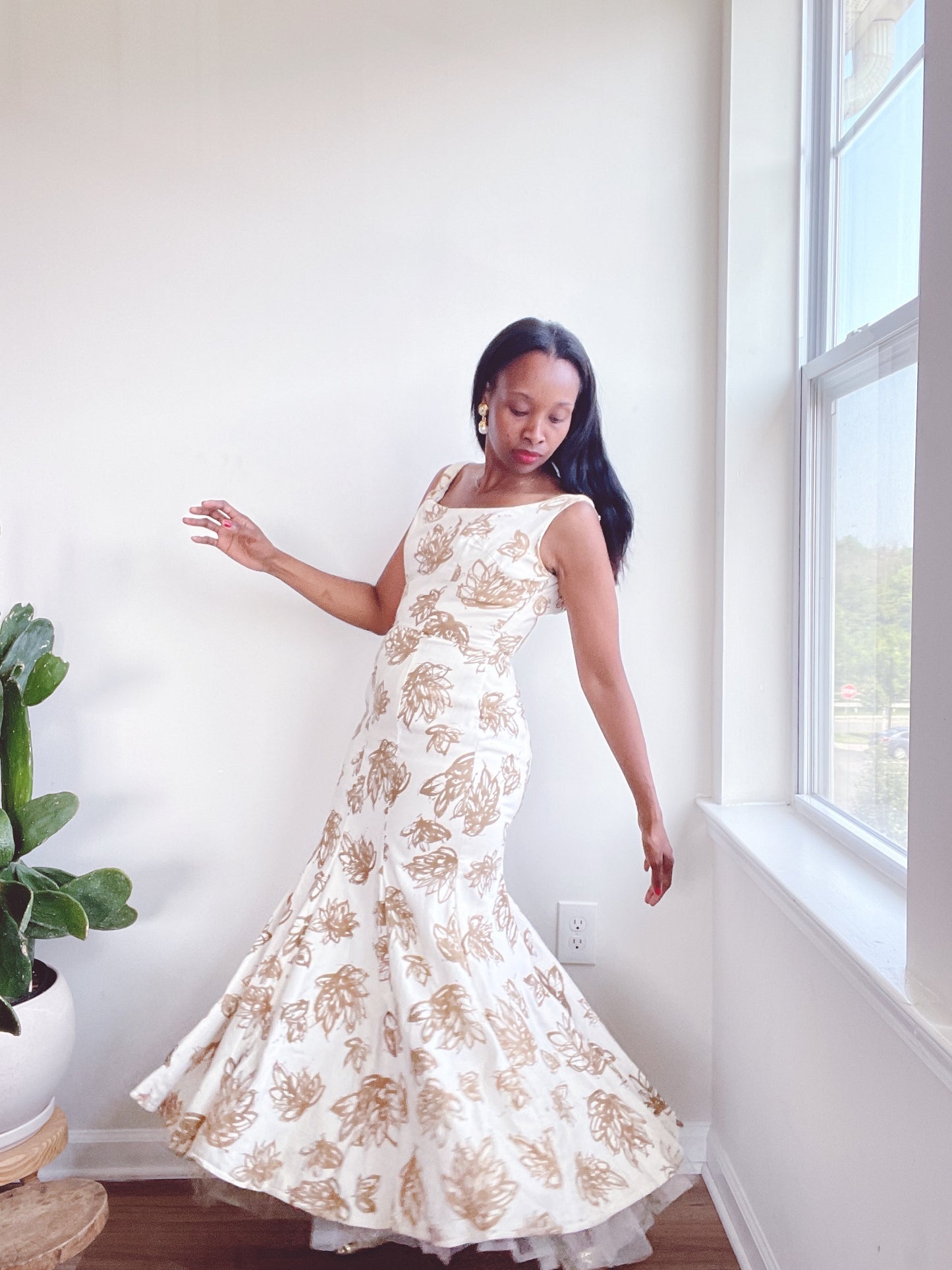 Floral Evening Minimal Fit Flare Gown