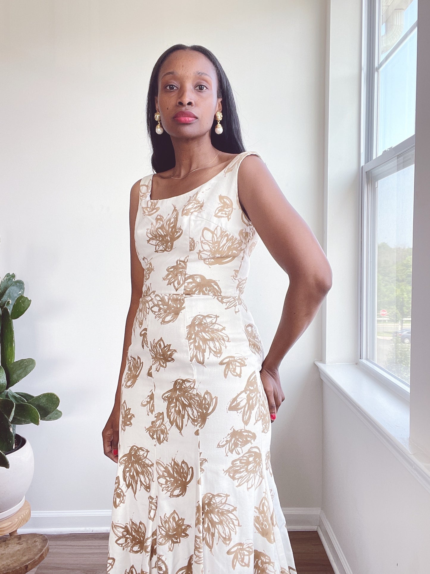 Floral Evening Minimal Fit Flare Gown