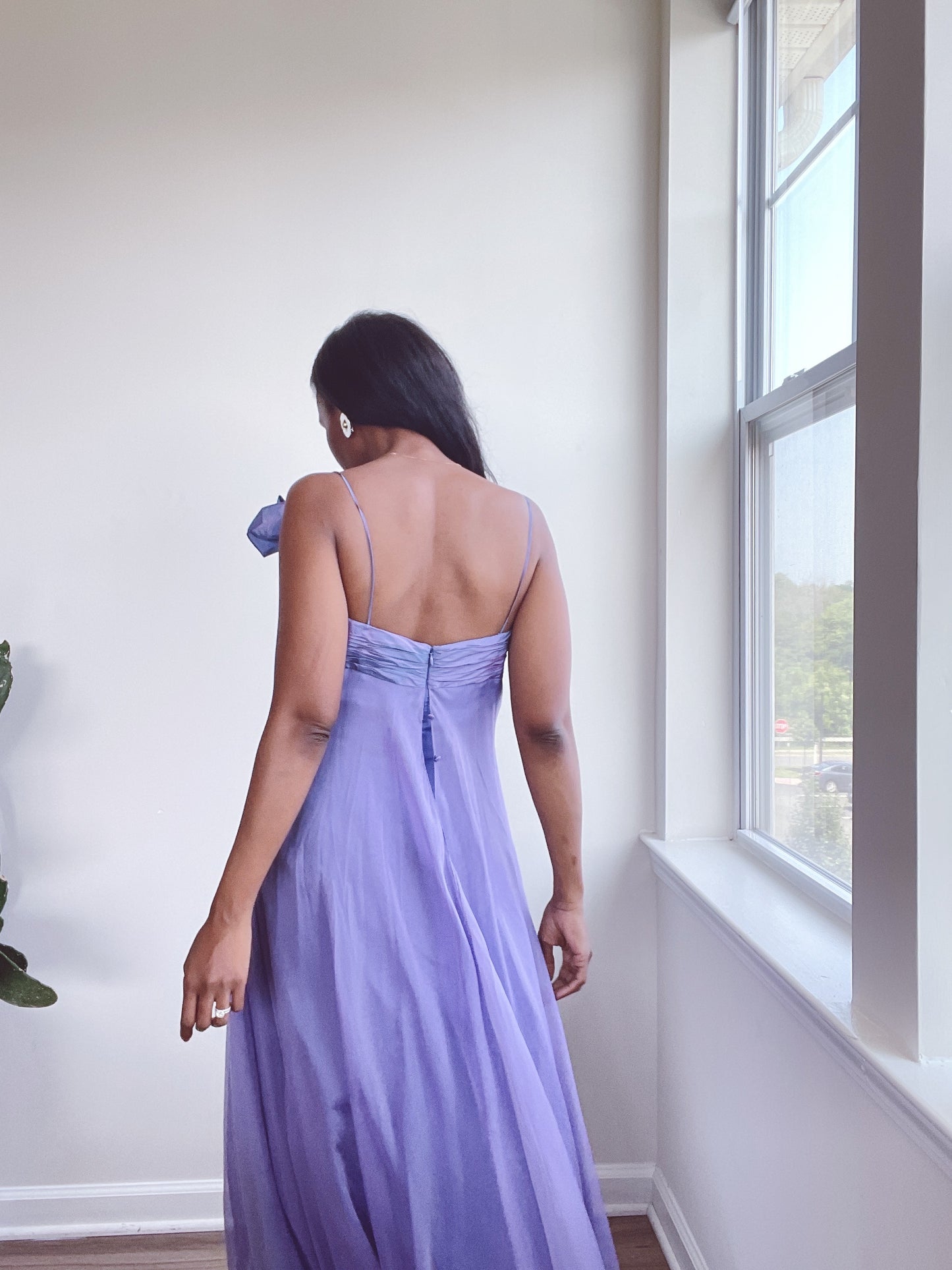 TERI JON by Rickie Freeman Silk Evening Minimal Floral Gown