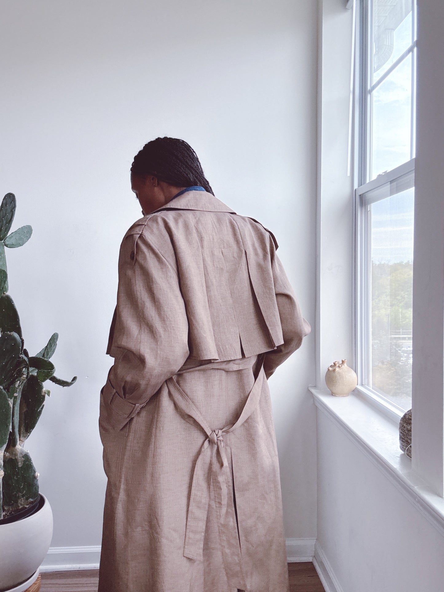 beige trench coat