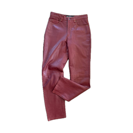 Hudson Red Lamb Leather Pants 8