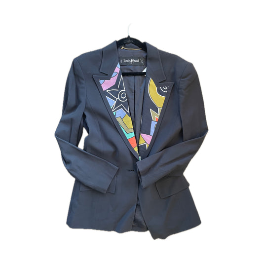 LOUIS FÉRAUD Black Blazer Geometric Color - Size 6