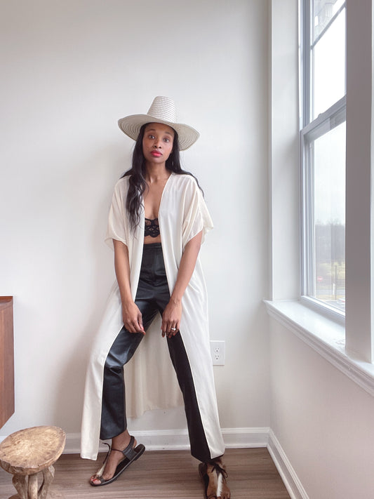 Ivory Minimal Vintage Duster