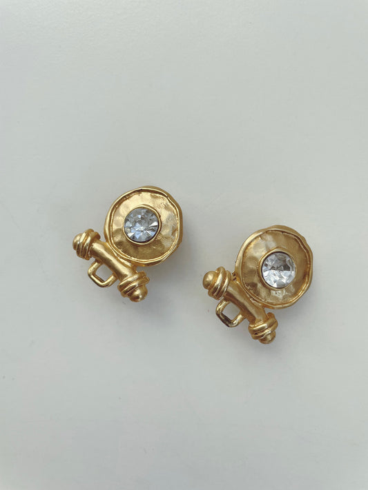 Gold Tone Sailor Clip On Earrings