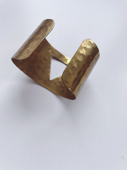Brass Triangle Cut Out Geometric Cuff Bracelet Bangle