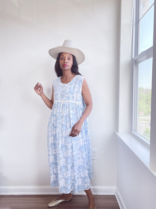 Blue House Dress Night Gown