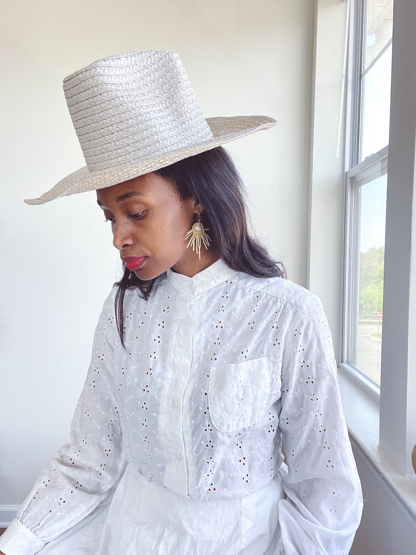 70s Eyelet Lace Blouse