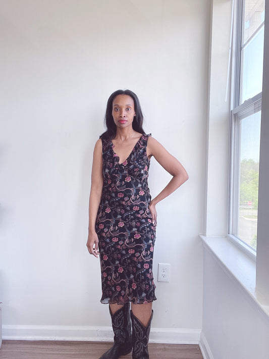 Vintage ANNA SUI Silk Bias Cut Dress
