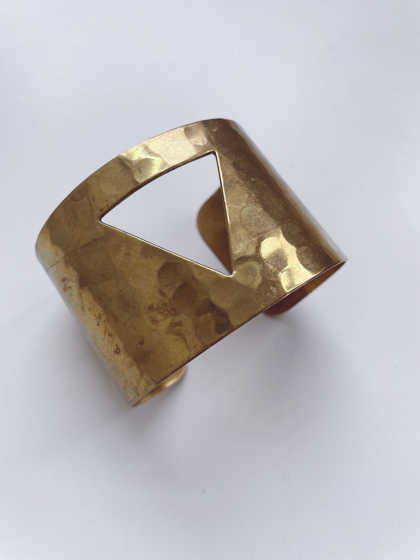 Brass Triangle Cut Out Geometric Cuff Bracelet Bangle
