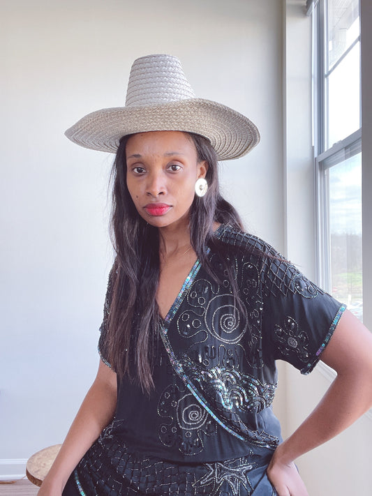 Beaded Silk Vintage Top