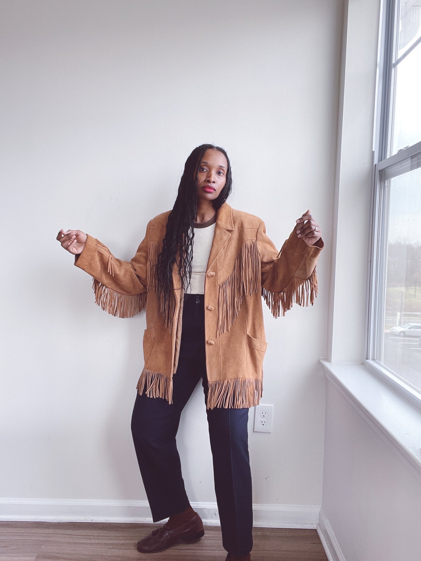 Suede Fringe Leather Jacket