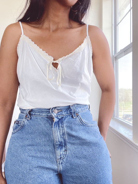 Cotton Lace Trim Tank