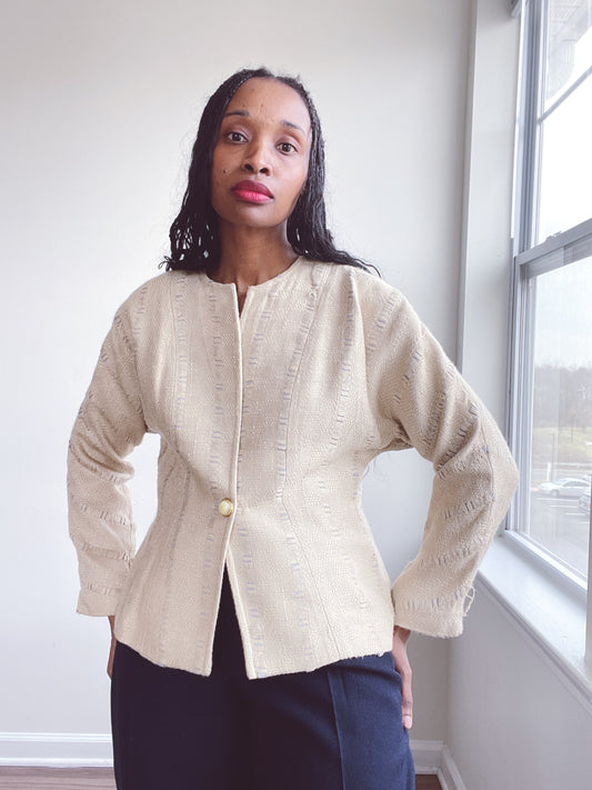 Wool Silk Woven Blazer