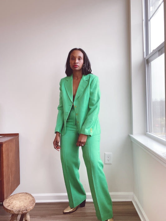 Green 70s Pant Suit