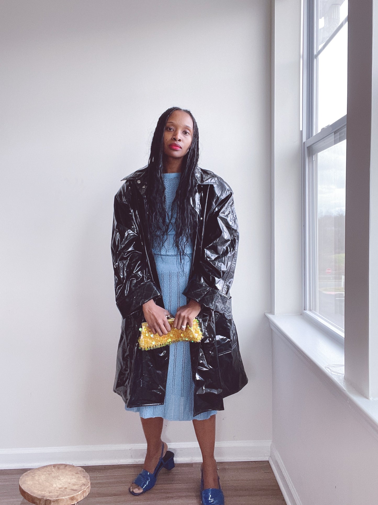 Vintage Vinyl Trench Coat