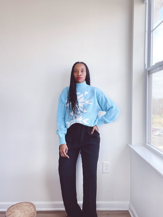 Vintage Snowflake Mockneck Sweater
