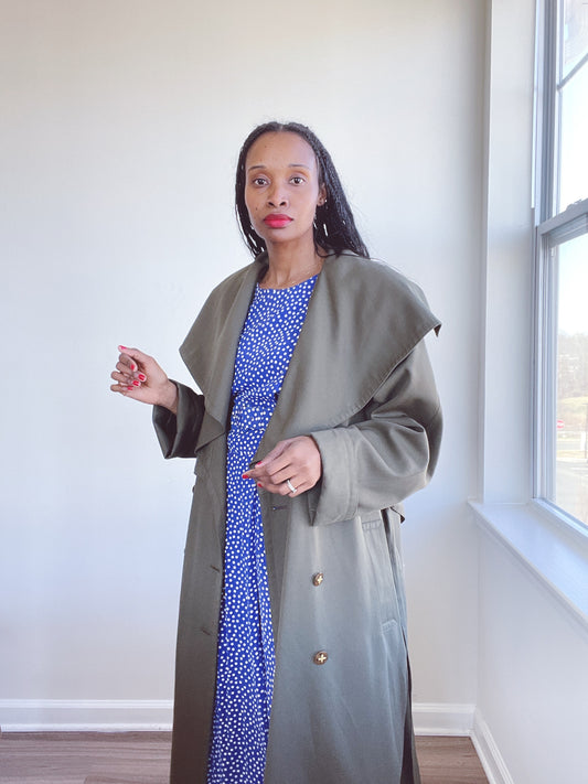 Olive Vintage Trench Coat