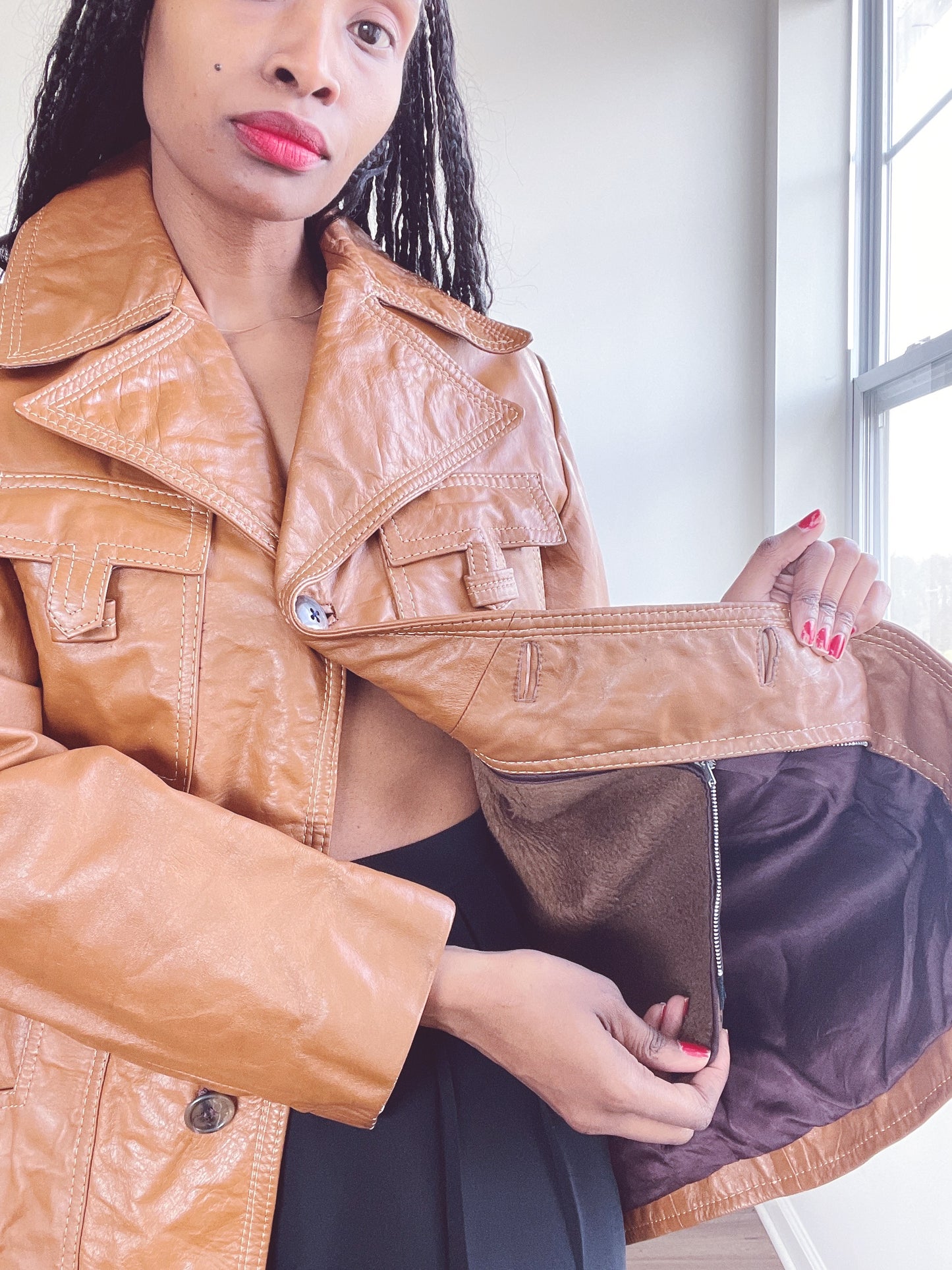 70s Brown Leather Jacket