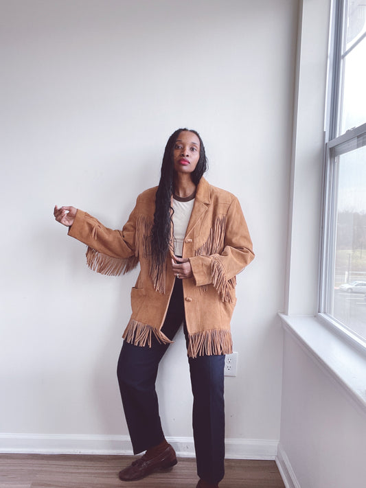 Suede Fringe Leather Jacket