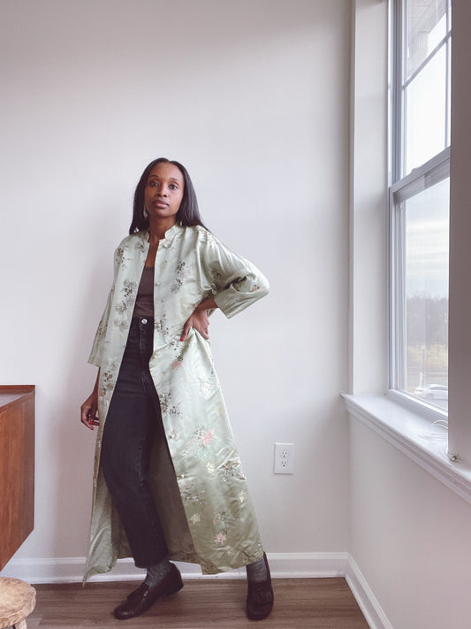 Vintage Asian Silk Duster Robe