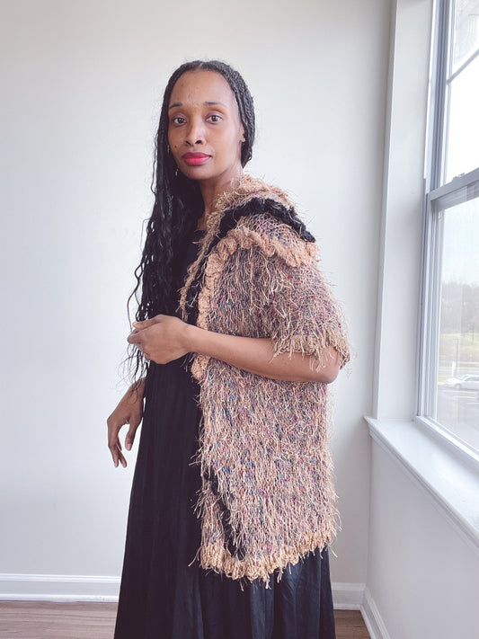 Knit Shaggy Duster Cardigan Sweater