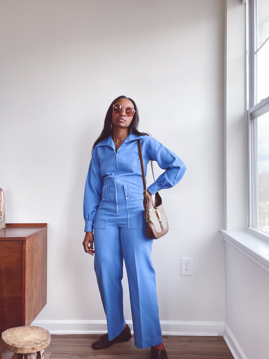 Blue 70s Jumpsuit