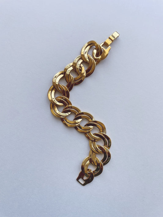 Double Link Gold Chain Bracelet