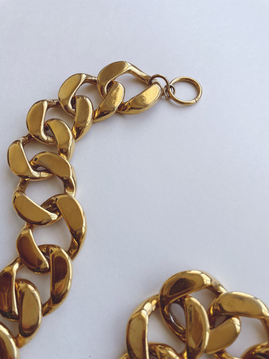 Gold Chain Link Necklace Choker