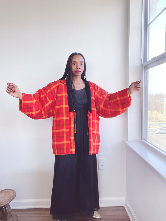Vintage Hanten Jacket Quilted Kimono