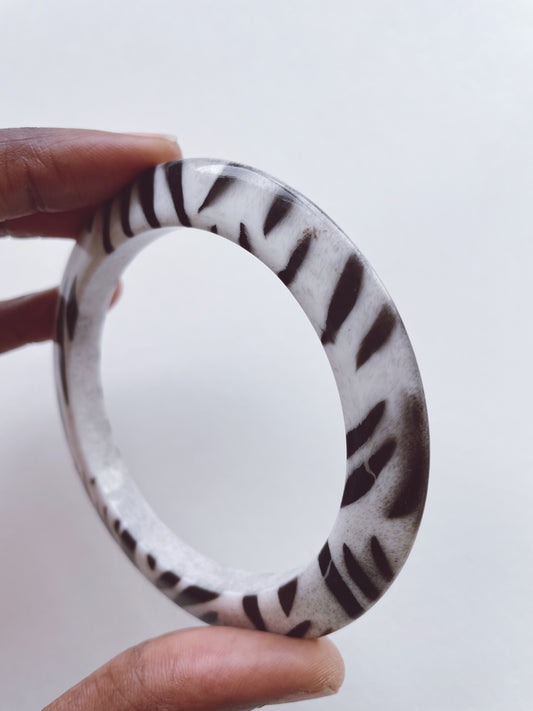 Zebra Vintage Disc Bangle Bracelet