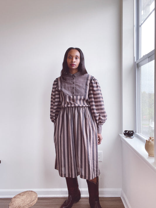 Vintage Striped Cottagecore dress