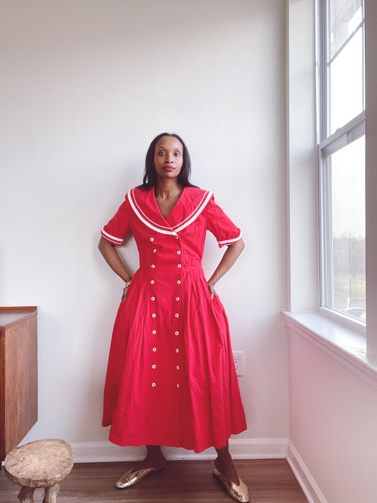 40s Cotton Sailor Dress