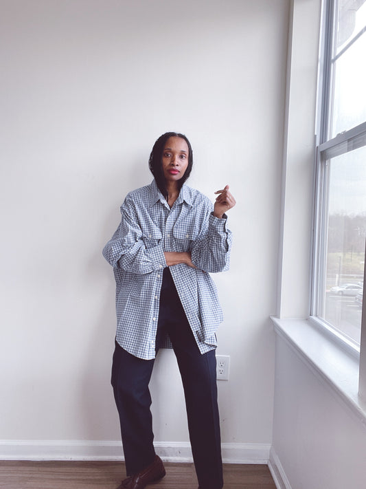 Blue Plaid Vintage Shirt