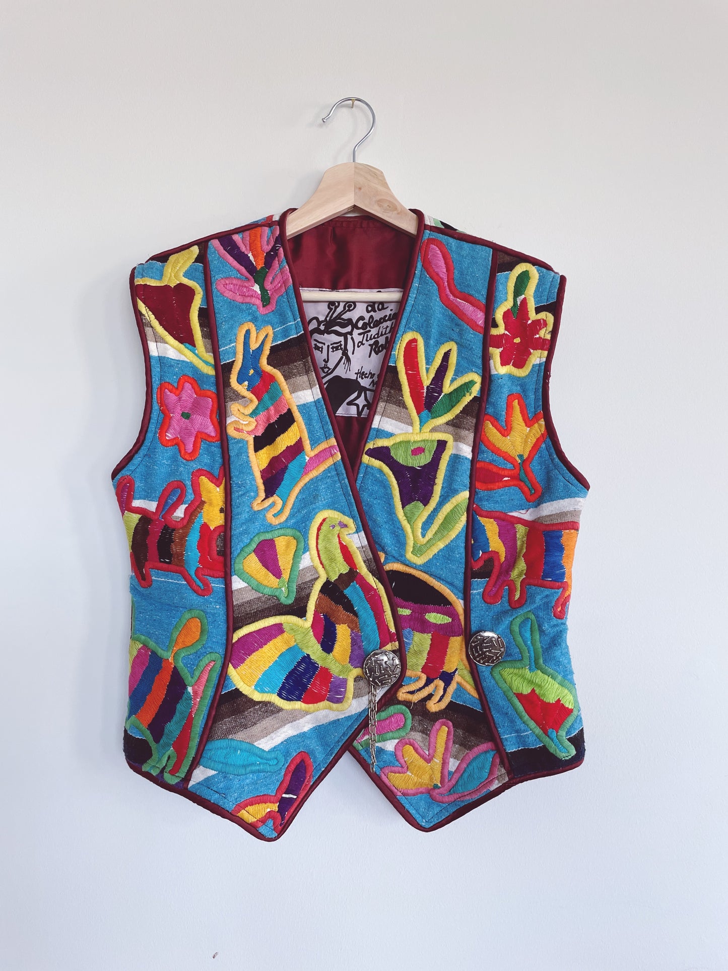 JUDITH ROBERTS Patchwork Embroidered Vest S - L