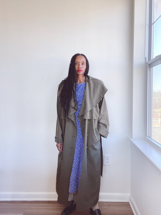 Olive Vintage Trench Coat