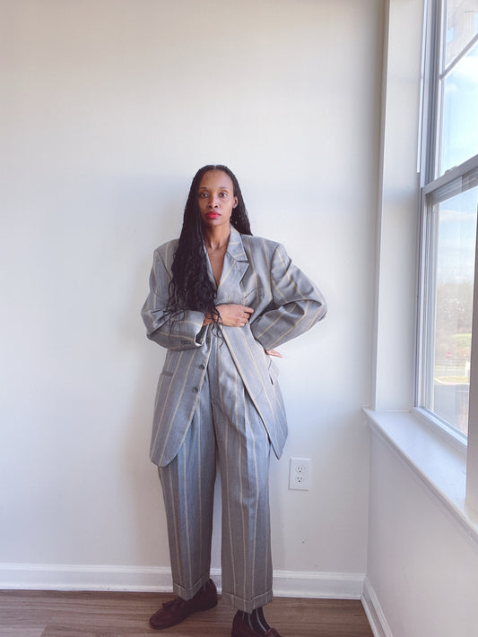 Butter Yellow Pinstripe Lightweight Suit