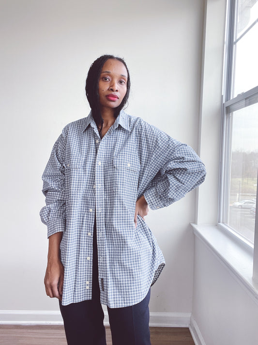 Blue Plaid Vintage Shirt