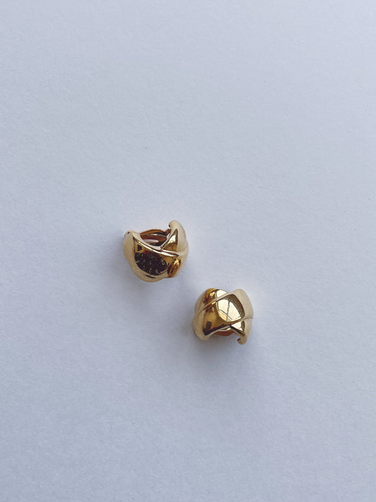 GIVENCHY Gold Tone Metal Knot Clip On Earrings