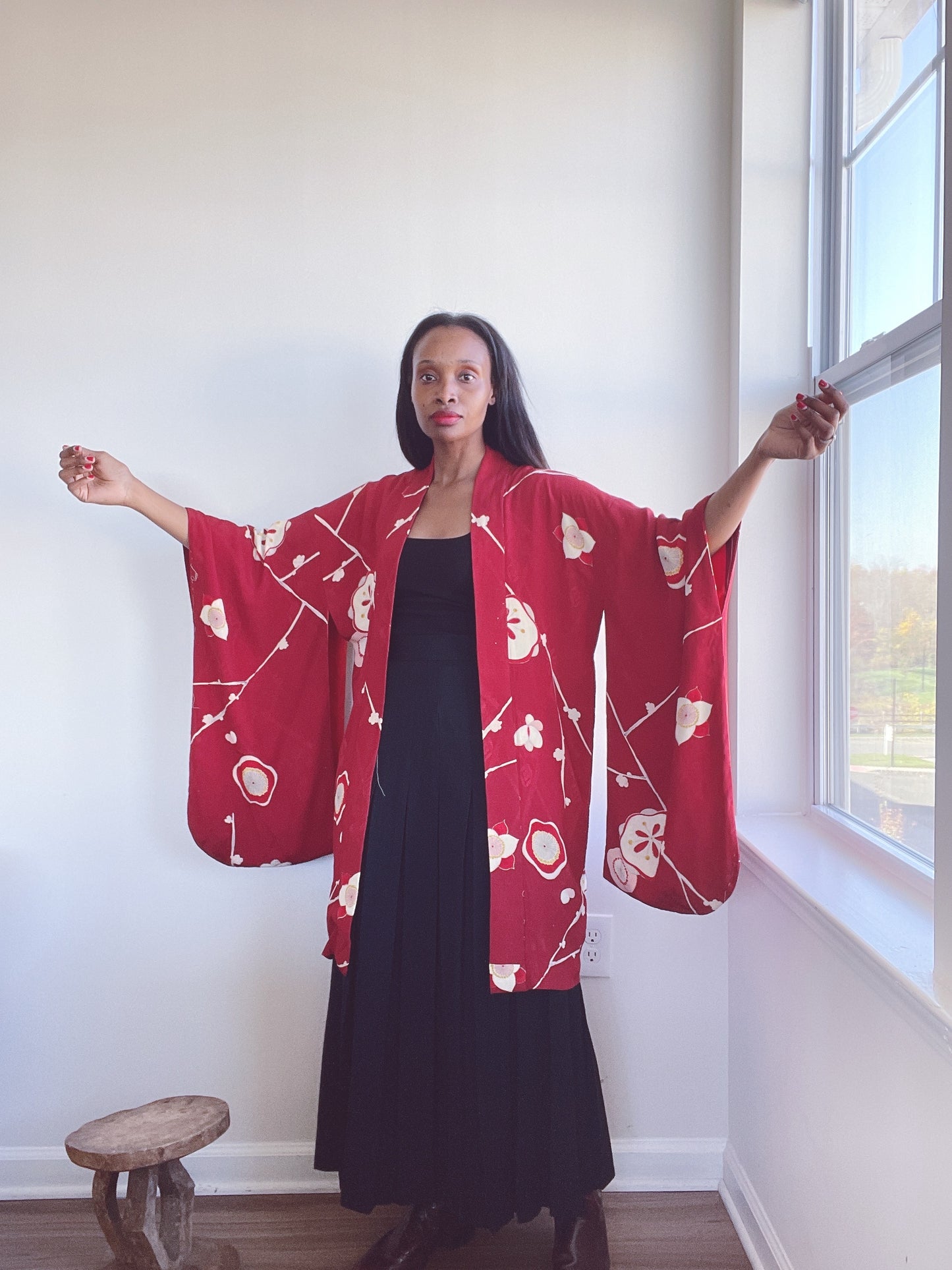 Vintage Silk Haori Kimono Robe Duster