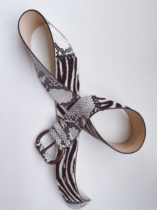 Animal Print Patchwork Belt