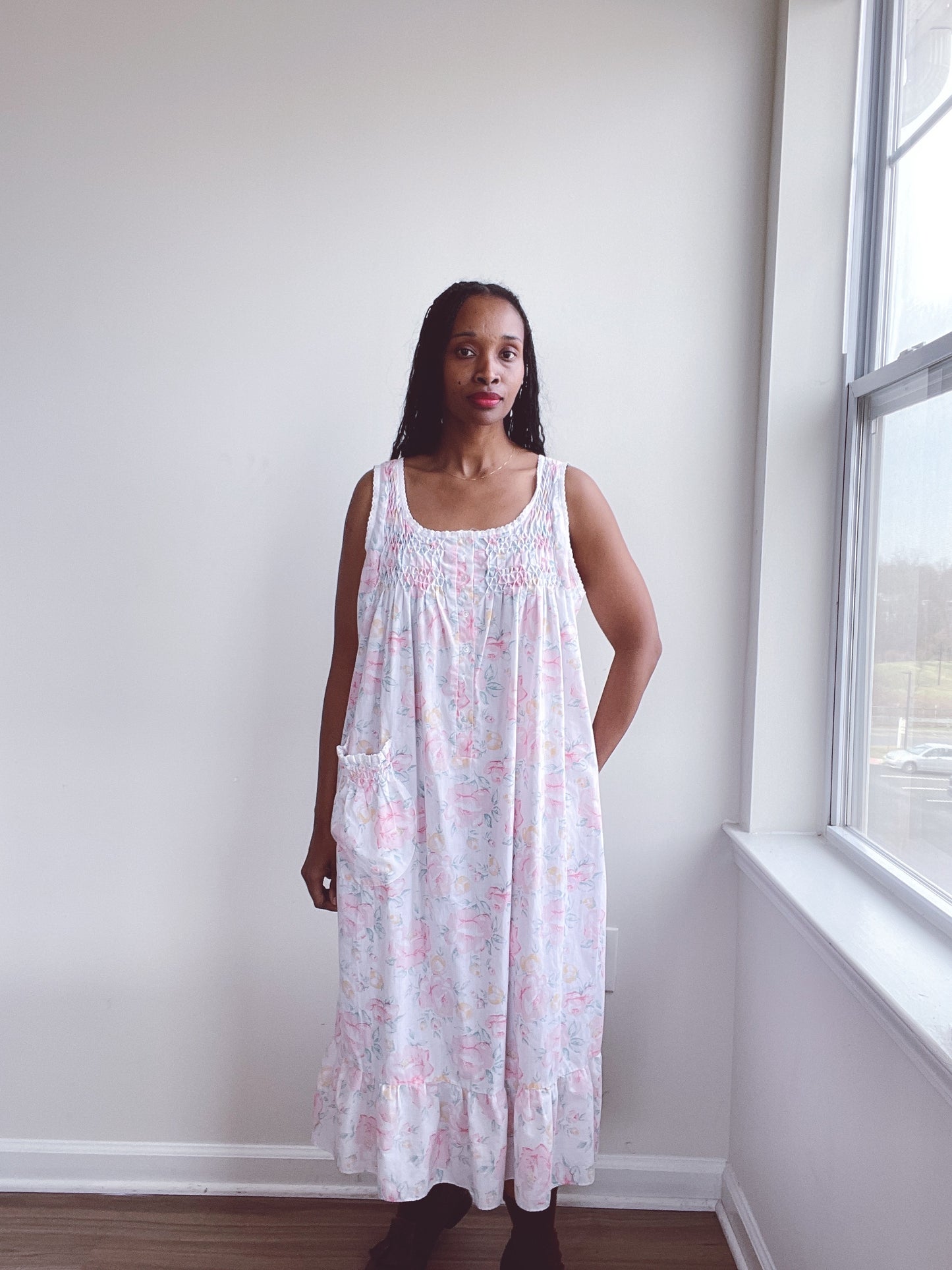 Pink Floral House Dress Gown