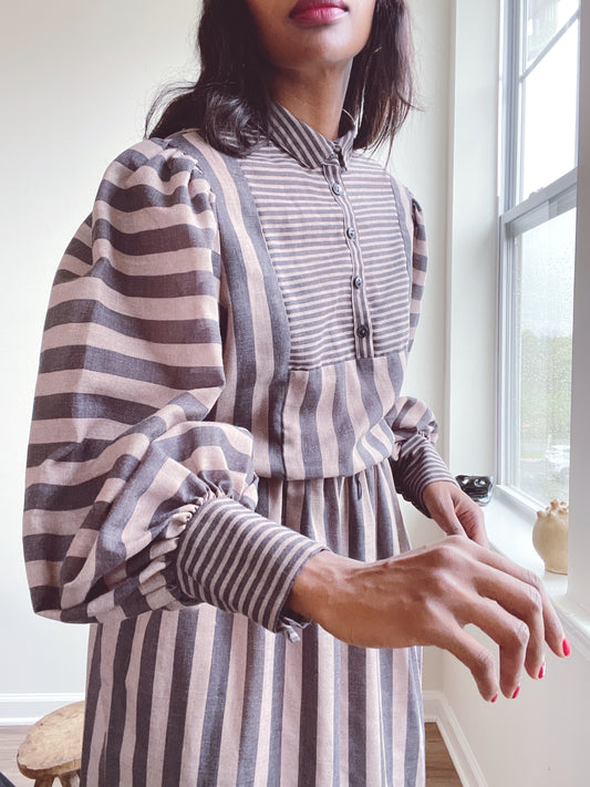 Vintage Striped Cottagecore dress