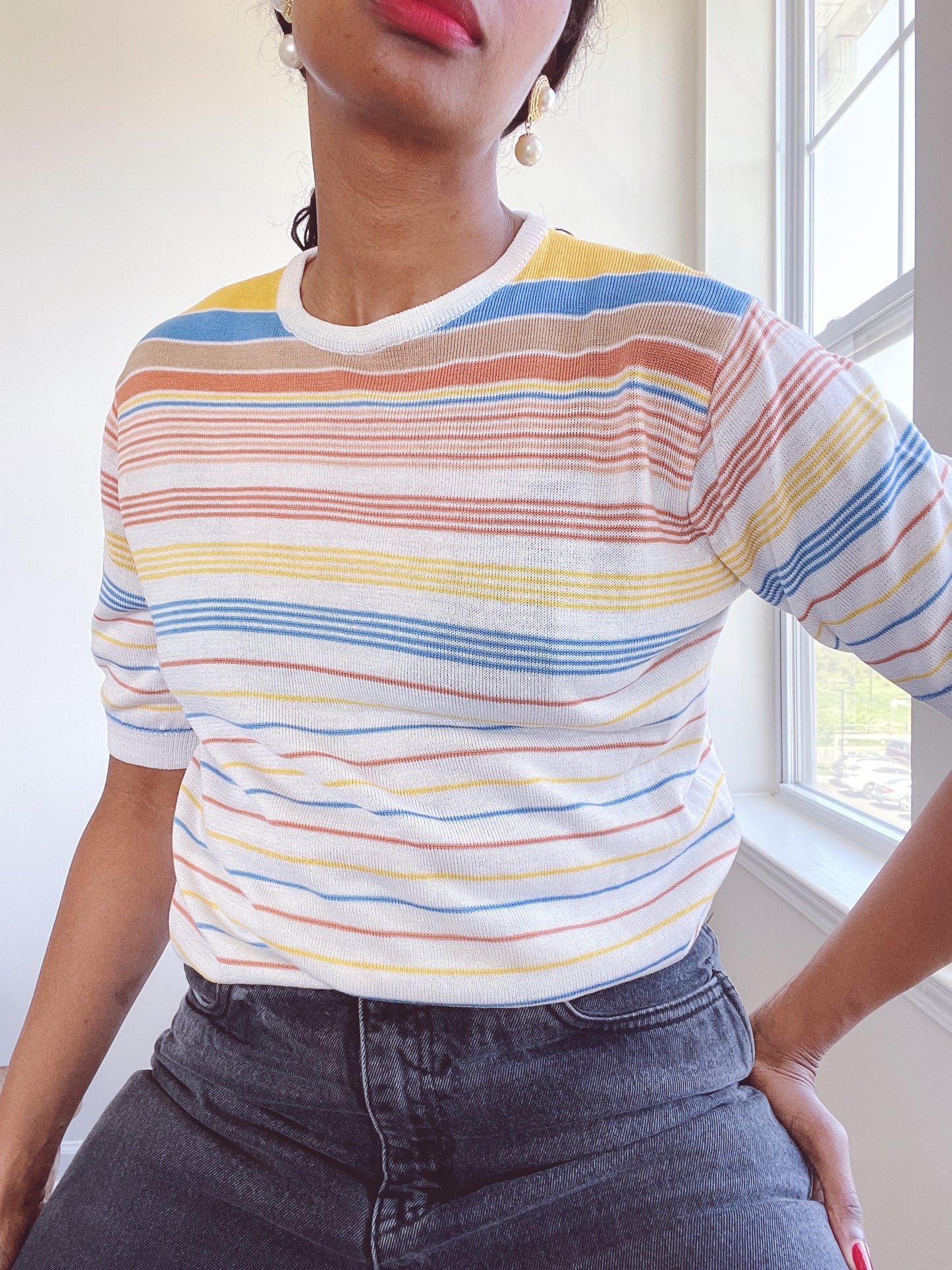 70s Striped Nylon Shirt