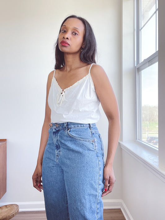 Cotton Lace Trim Tank