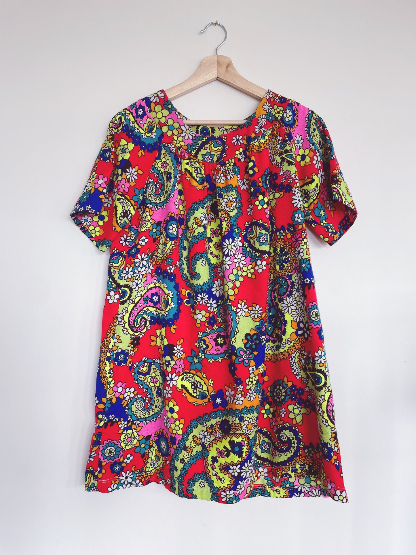 60s Psychedelic Flower Power Mini Dress