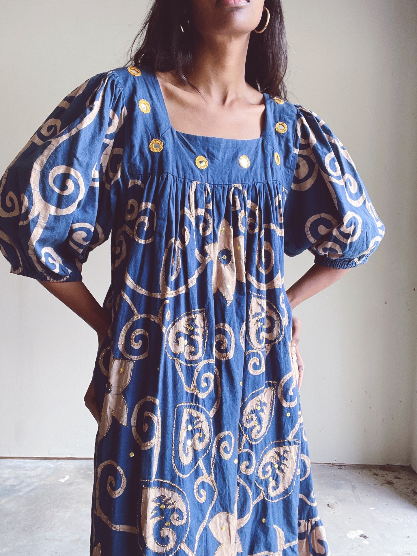 Ramona Rull 70s Indian Block Print Dress