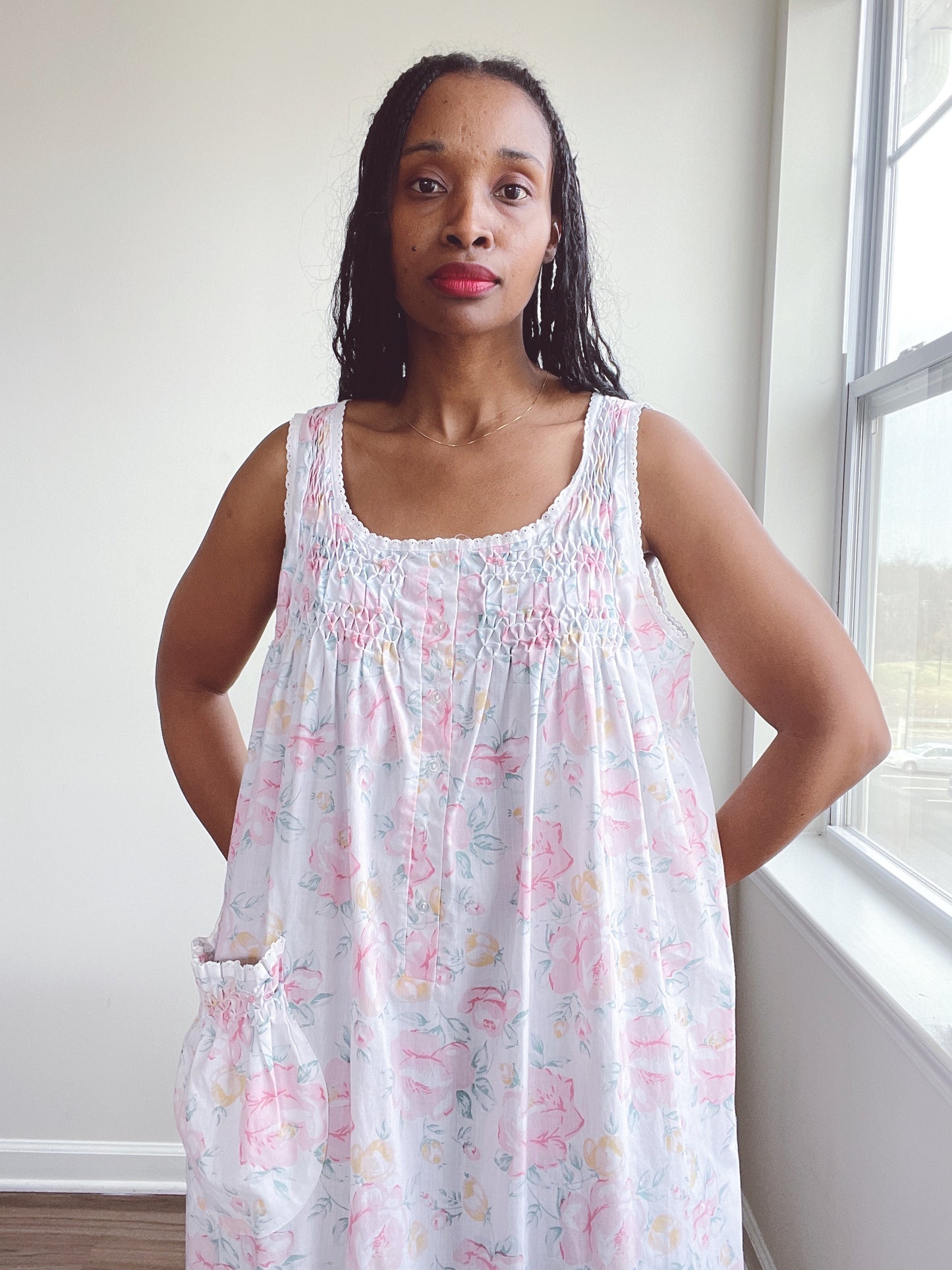 Pink Floral House Dress Gown