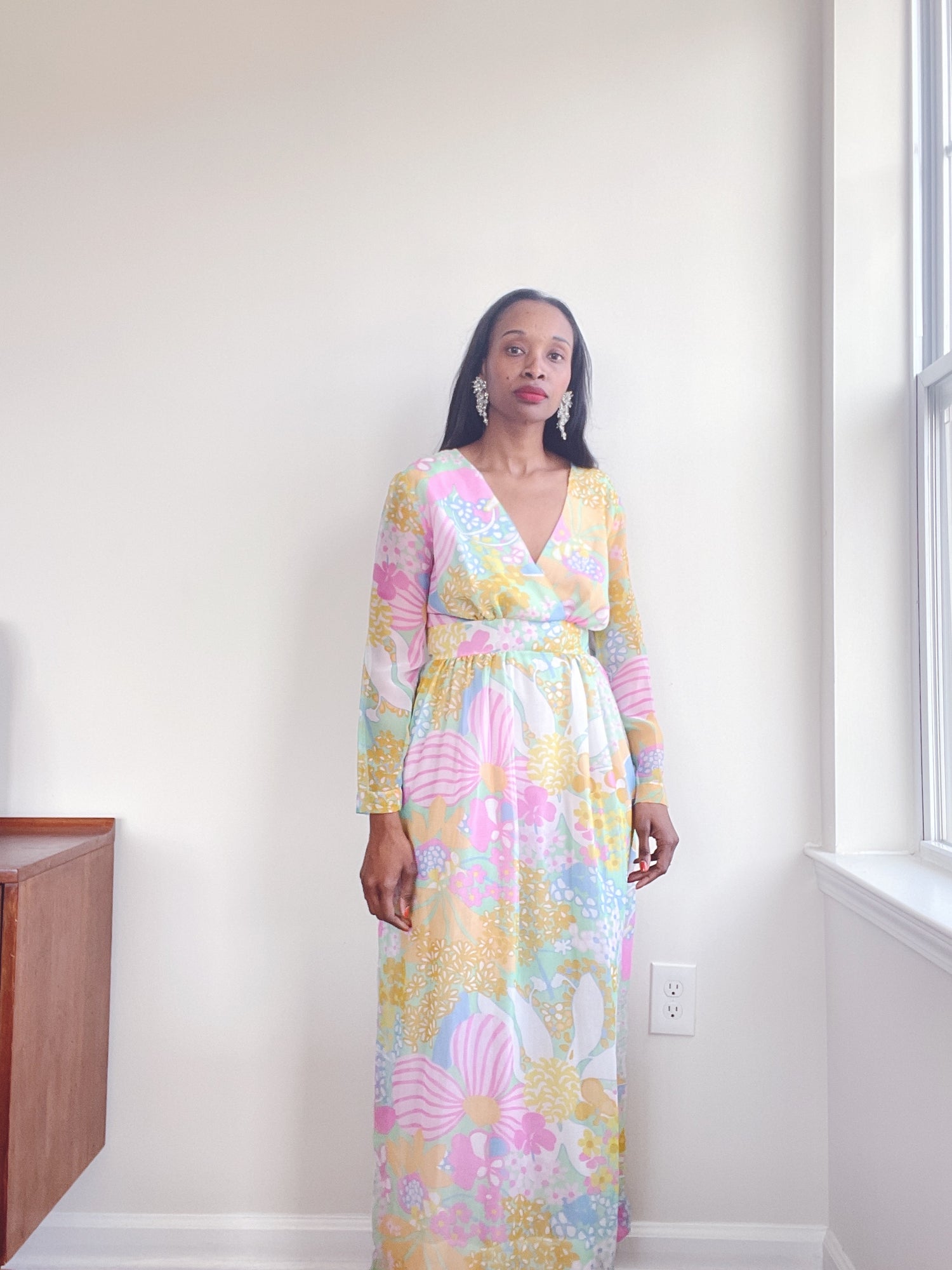 Whimsical Pastel 60s / 70s Maxi Dress Seventh Row Whimsical Pastel 60s / 70s Maxi Dress Seventh Row