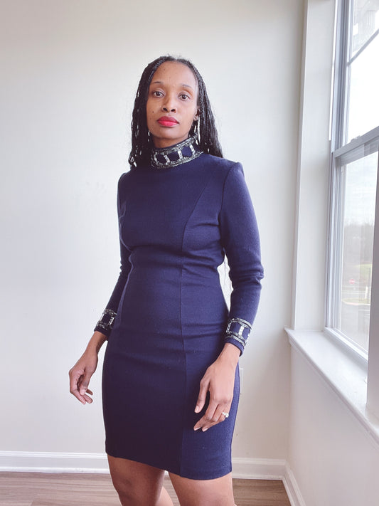 Beaded Minimalist Cocktail Dress